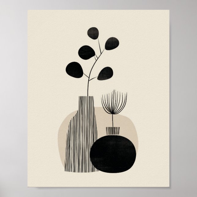 Poster Ilustração Botânica Abstrata (Frente)