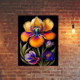 Poster Ilustração Botânica Amarela Floral