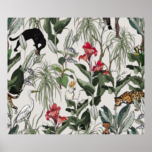 Poster Ilustração Botânica Desenhada à Mão Ininterrupta (Frente)