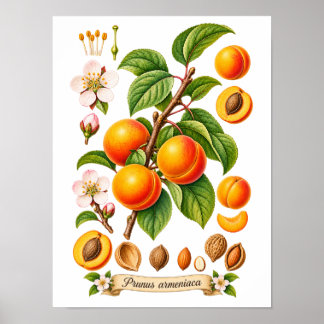 Poster Ilustração Botânica Vintage de Damasco