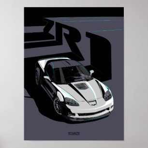 Poster Ilustração branca C6 ZR1