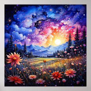 Poster Ilustração Cênica Prairie Após Meia-Noite