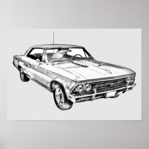 Poster Ilustração Chevy Chevelle SS 396