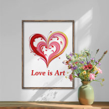 Ilustração Colorida de Arte de Amor Coração
