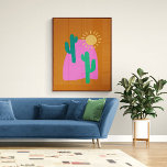 Poster Ilustração Colorida de Arte do Deserto do Boho<br><div class="desc">Poster de Ilustração Colorida de Arte do Deserto do Boho</div>