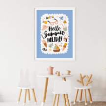 Ilustração colorida de citação de feriado de verão