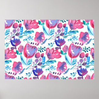 Poster ilustração com desenho de mão rústica floral estil