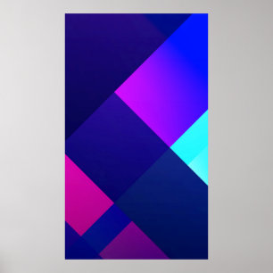 Poster Ilustração com verificação em preto e roxo