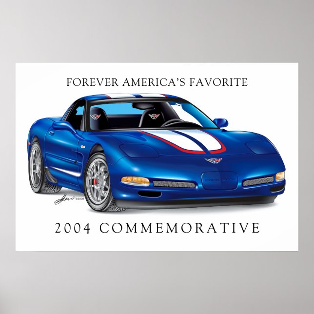 Poster Ilustração Comemorativa de Vette Elegante (Frente)