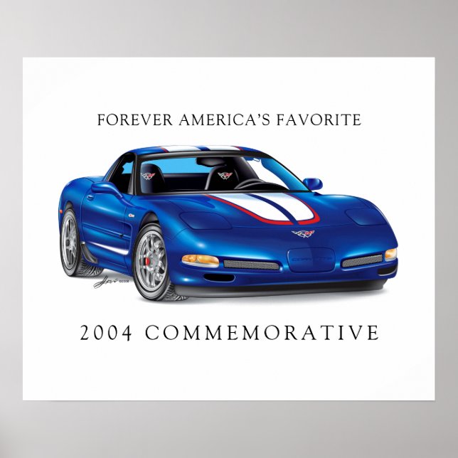 Poster Ilustração Comemorativa de Vette Elegante (Frente)