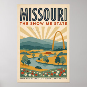 Poster Ilustração da Arco Gateway Missouri Viagem Arte
