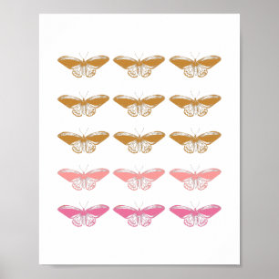 Poster Ilustração da borboleta rosa-pintada de safra