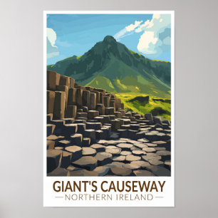 Poster Ilustração da Calçada do Gigante Irlanda do Norte