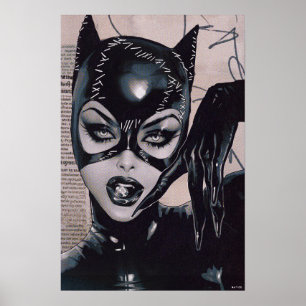 Poster Ilustração da Capa da Catwoman #50 por Sozomaika