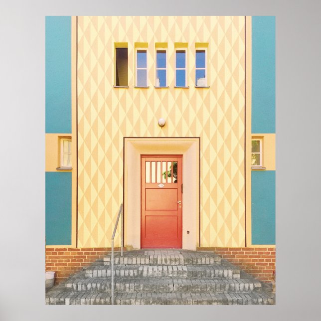 Poster Ilustração da casa amarela (Frente)
