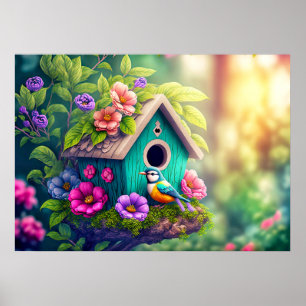 Poster Ilustração da Casa de Aniversário de Barqueiros