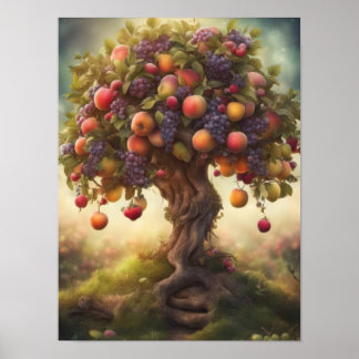 Poster Ilustração da Colheita da Árvore Frutífera