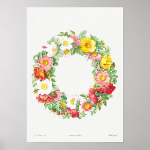 Poster Ilustração da coroa de flores da vinheta