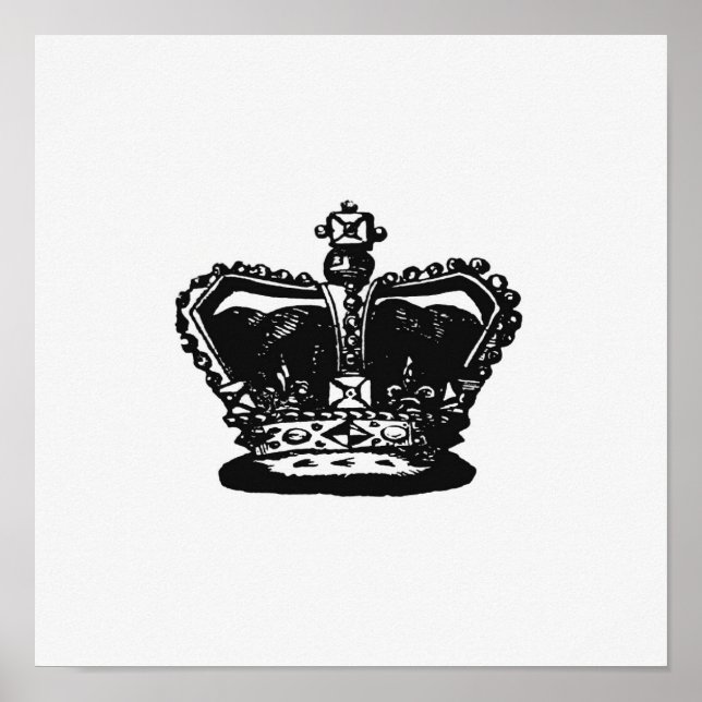 Poster Ilustração da Coroa Vintage (Frente)