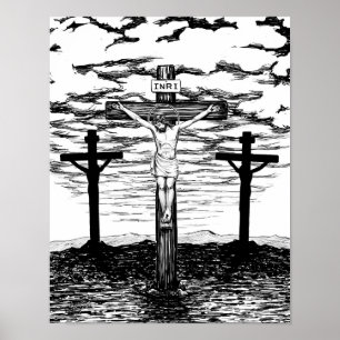 Póster Ilustração da crucificação por Amanda Diehl