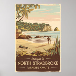 Poster Ilustração da Ilha North Stradbroke Austrália