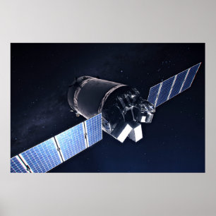 Poster Ilustração Da Nave Espacial Xl Do Dragão.