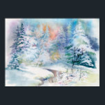 Poster Ilustração da paisagem invernal em aquarela<br><div class="desc">Ilustração da paisagem invernal em aquarela</div>