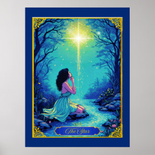 Poster Ilustração da Placa Tarot, A Estrela