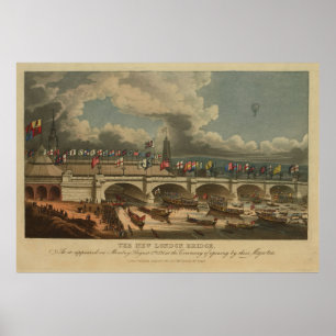 Poster Ilustração da Ponte Vintage New London (1831)