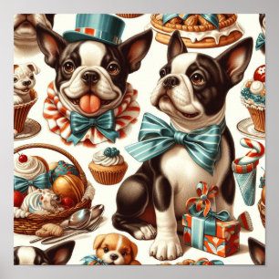 Poster Ilustração da Portadora de Boston Cute
