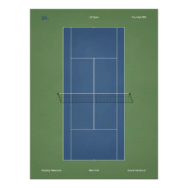 Póster Ilustração da quadra de tênis do US Open