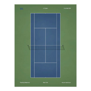 Póster Ilustração da quadra de tênis do US Open