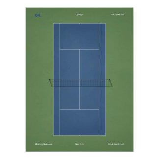 Póster Ilustração da quadra de tênis do US Open