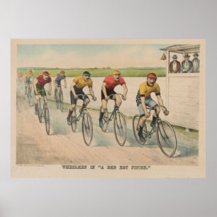 Poster Ilustração da raça de ciclismo do vintage (1894