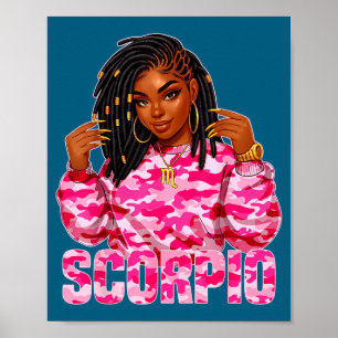 Poster Ilustração da Rainha Escorpião com Tranças Mulher