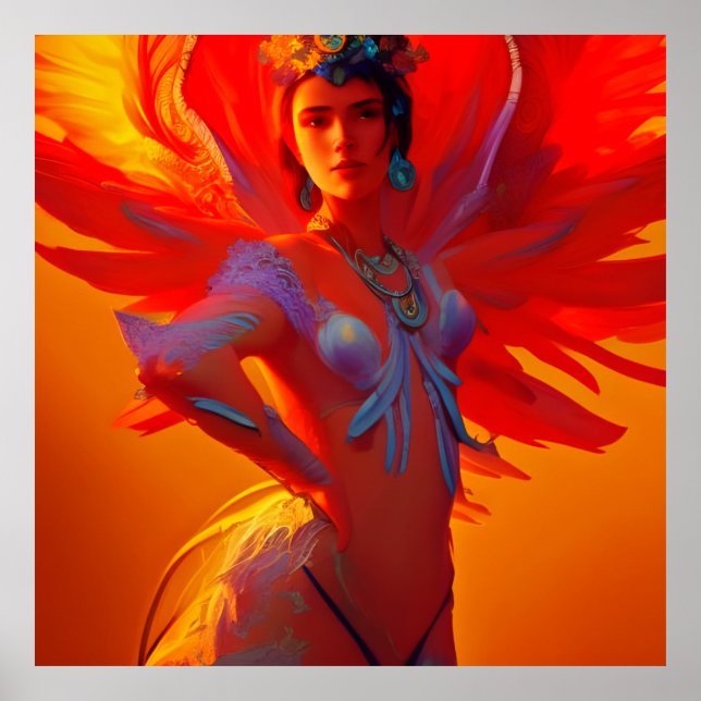 Poster Ilustração da Rainha Phoenix (Frente)