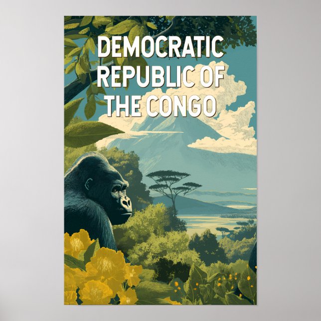 Poster Ilustração da República Democrática do Congo (Frente)