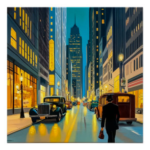 Póster Ilustração da Revista City Streets