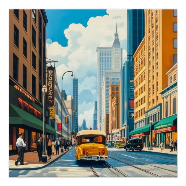 Póster Ilustração da Revista City Streets (Frente)