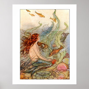 Póster Ilustração da Sereia de Belas Artes