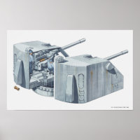 Ilustração da torre de armas em uma nave de batalh