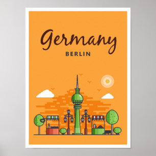 Poster Ilustração da Viagens vintage de Arte da Alemanha 