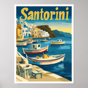 Poster Ilustração da Viagens vintage de Arte da Grécia Sa