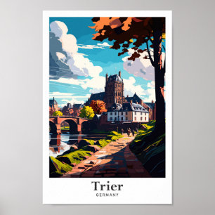 Poster Ilustração da Viagens vintage de Arte da Trier Ger
