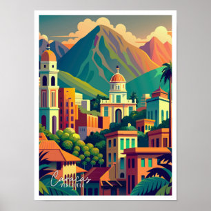 Poster Ilustração da Viagens vintage de Arte da Venezuela