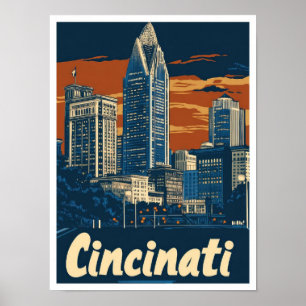 Poster Ilustração da Viagens vintage de Arte de Ohio nos