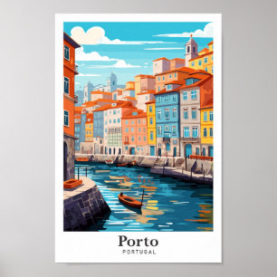 Poster Ilustração da Viagens vintage de Arte de Porto Por