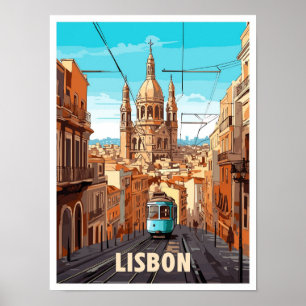 Poster Ilustração da Viagens vintage de Arte em Portugal