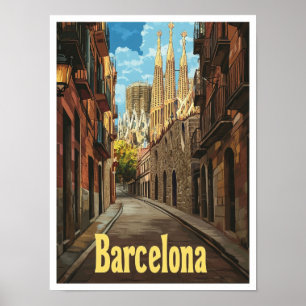 Poster Ilustração da Viagens vintage de Arte Espanha de B