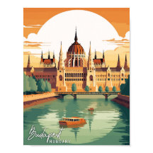ilustração da viagens vintage de Budapeste na Hung